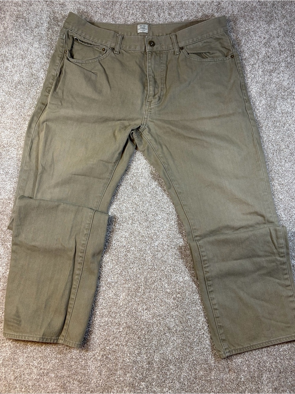 J. Crew Men's Olive Chino Pants 35x32